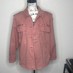 09- Gap EUC Dusty Pink Shacket with Pockets Shirt/Jacket, Size Large